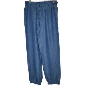Love University XL Chambray Jogger Pants Summmer Coastal Grandma Beach‎ Casual